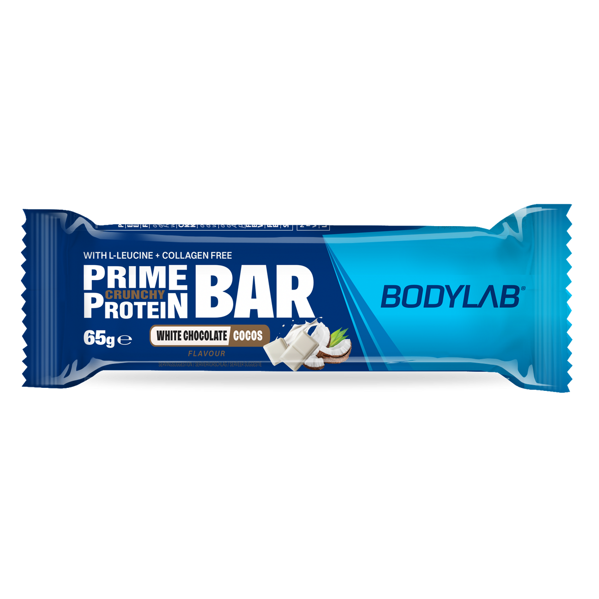 Prime Crunchy Protein Bar - 3 g leucine (12x65g) White Chocolate & Coconut