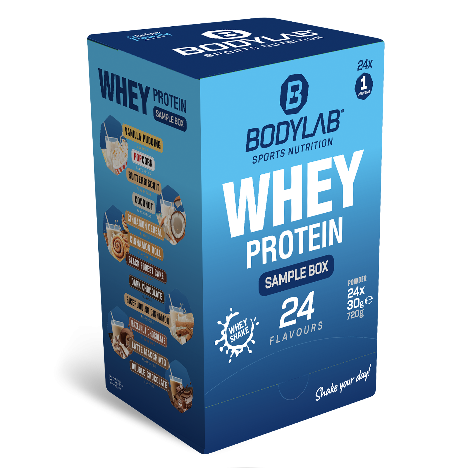 BODYLAB Whey Protein Sample Box / kalender - 24 smaken (24 x 30 g)