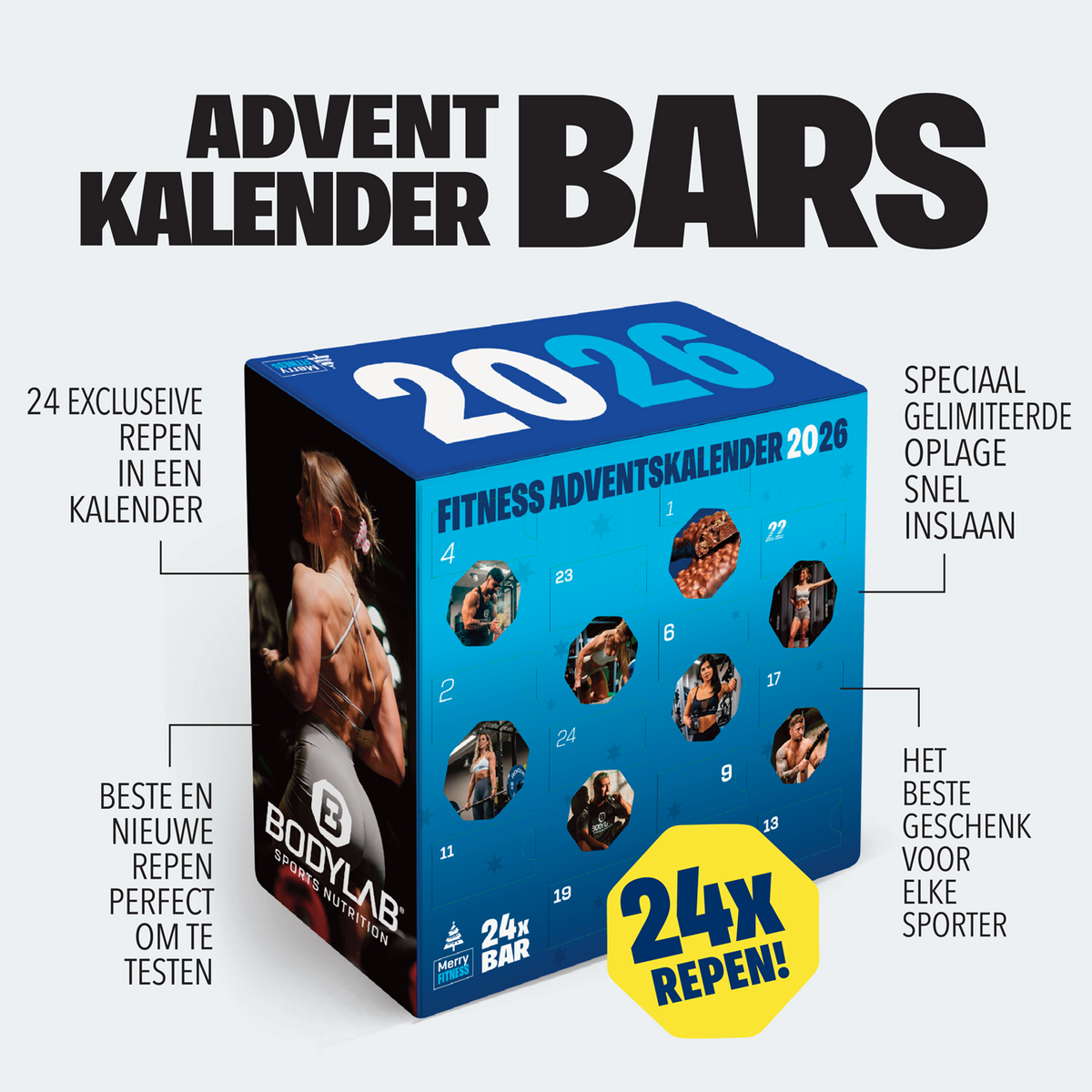 Riegel Adventskalender + GRATIS 500 g Creatine Powder