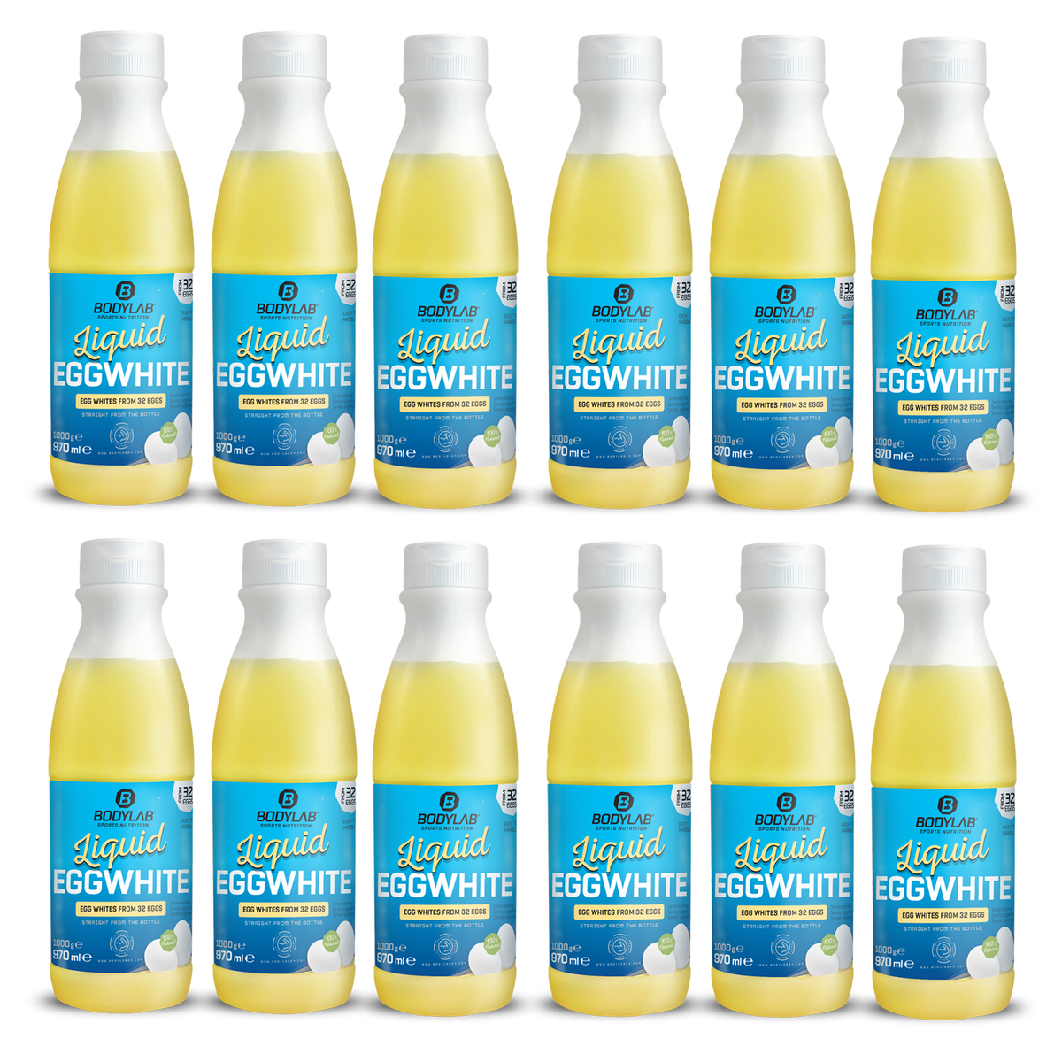 12 x Liquid EGGWHITE - 100% natural (elk 970ml)