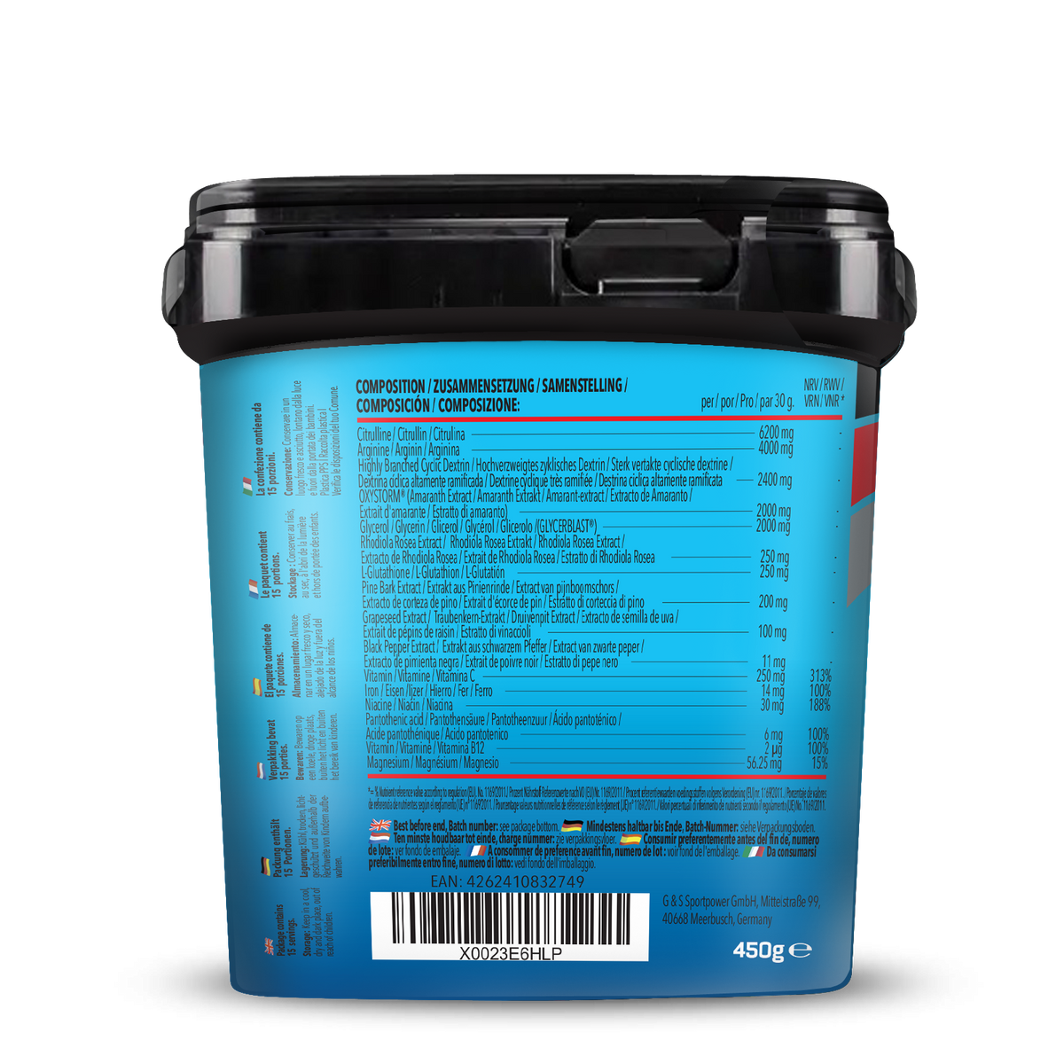 Bodybuilder Pump Pre Workout (450g) Green Apple