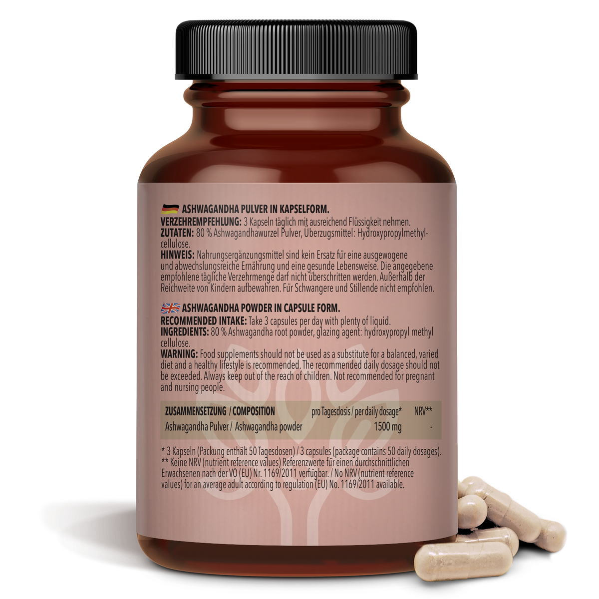 Ashwagandha Pulver in capsulevorm (150 capsules)