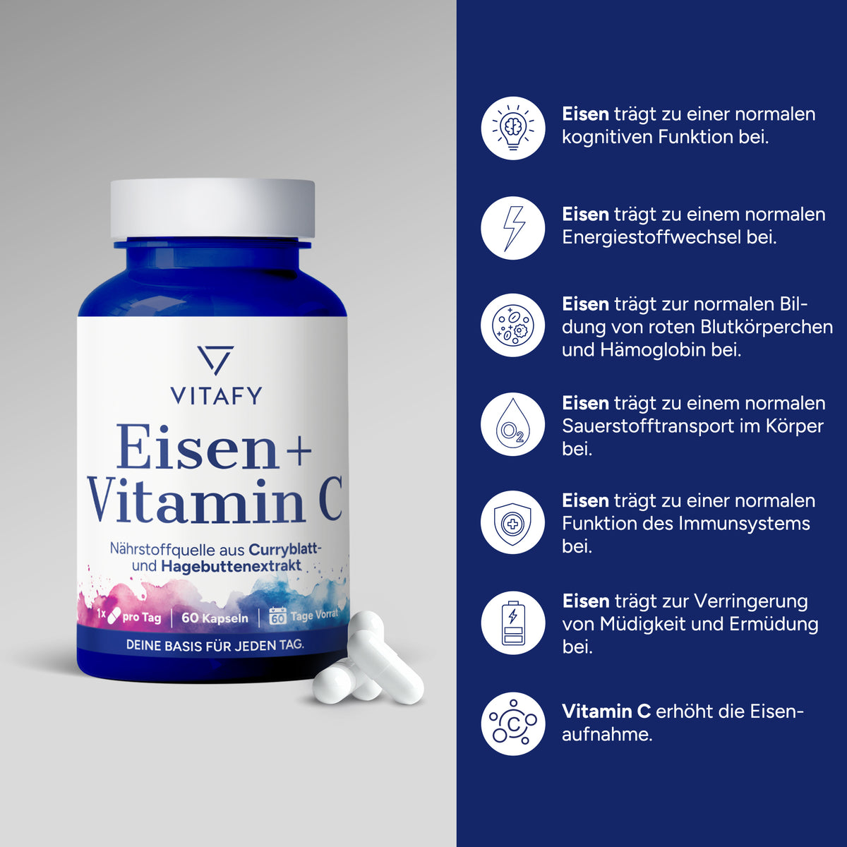 Ijzer + Vitamine C (60 capsules)