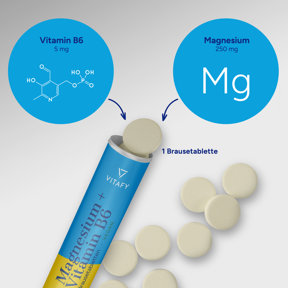 Magnesium + Vitamine B6 - Lemon (20 bruistabletten)