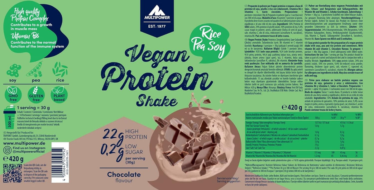 Vegan Protein Shake (420g) Chocolate