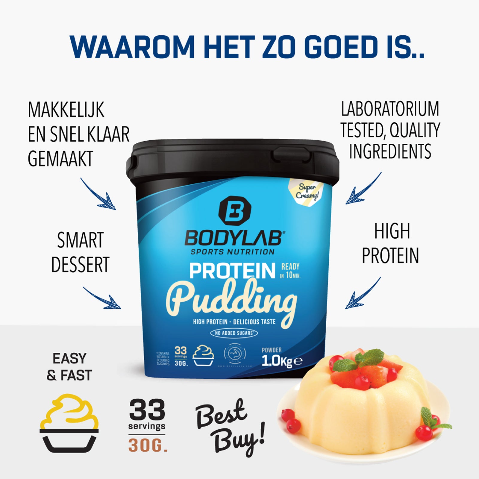 3 x Protein Pudding (1000g)