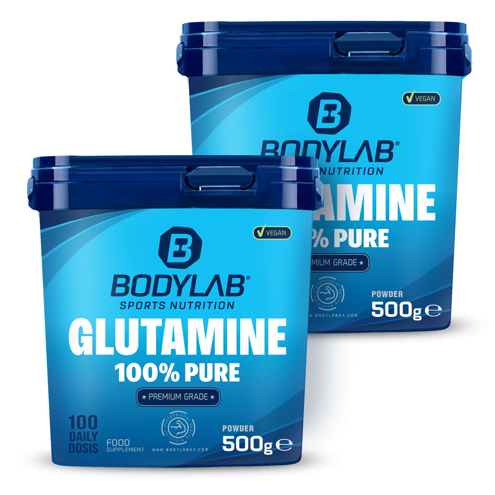 2 x Bodylab24 Glutamin Powder (elk 500g)