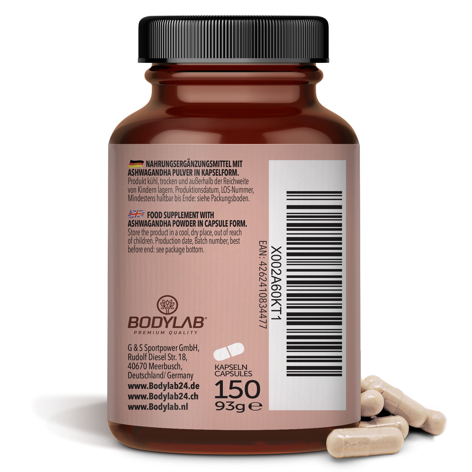 Ashwagandha Pulver in capsulevorm (150 capsules)