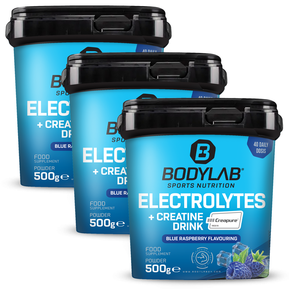 3 x Electrolytes + Creatine Drink (elk 500g)