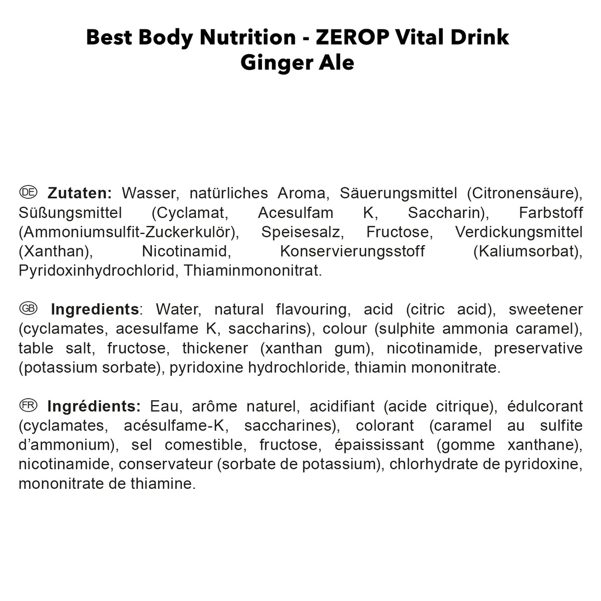 Vital Drink Zerop (1000ml) Ginger Ale