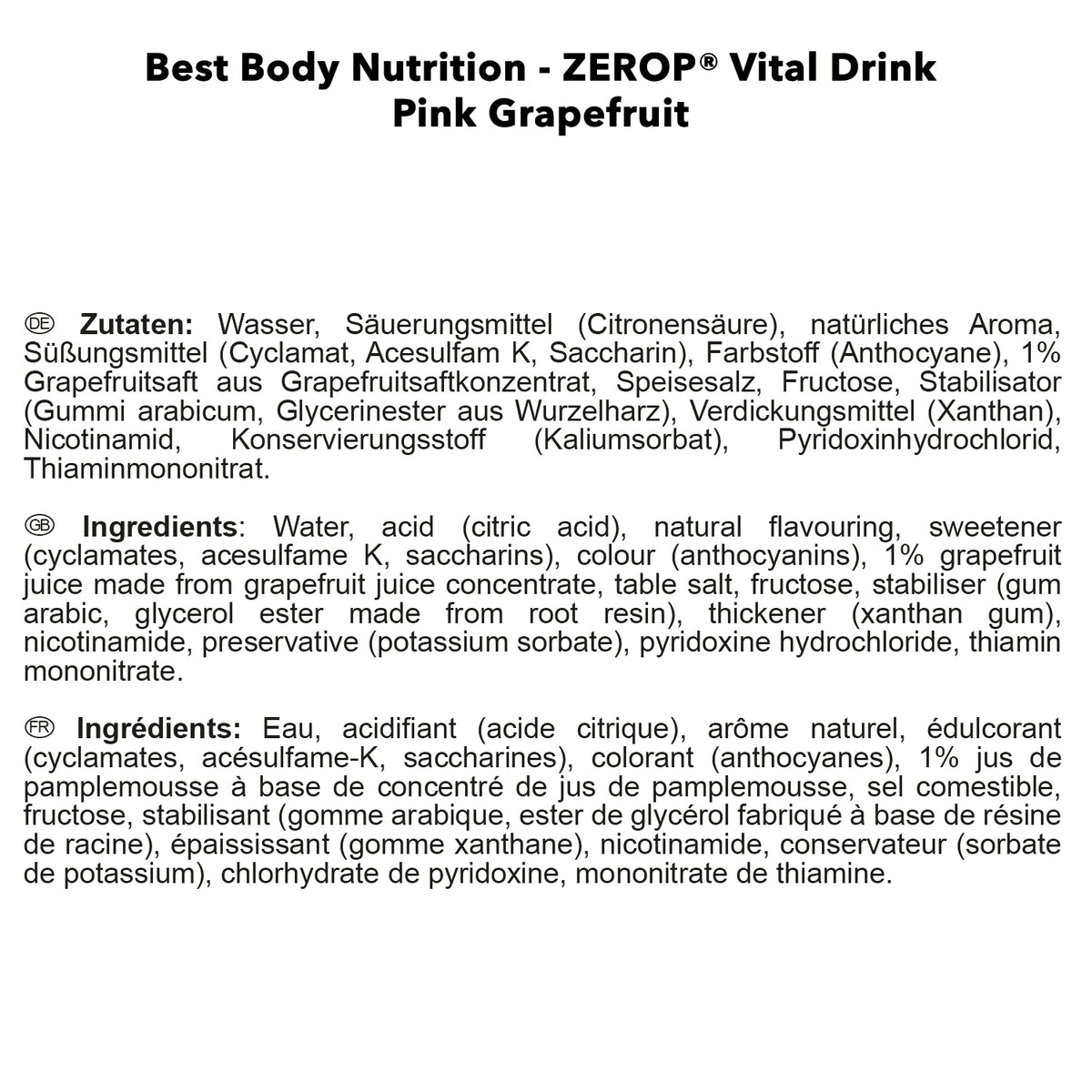 Vital Drink Zerop (1000ml) Pink Grapefruit