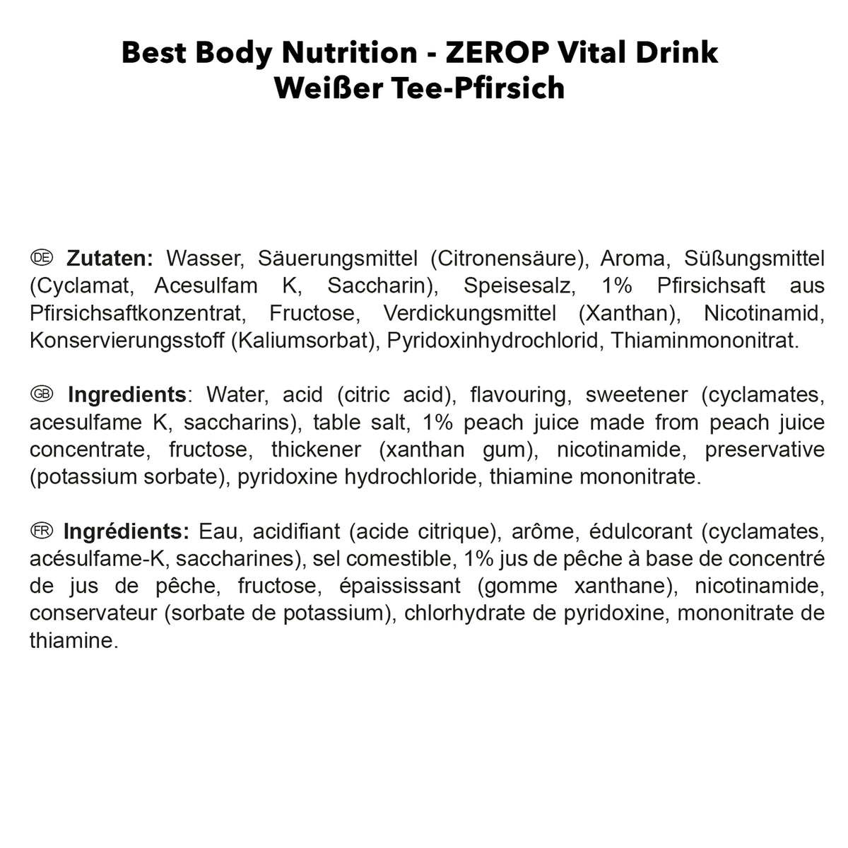 Vital Drink Zerop (1000ml) White Tea Peach