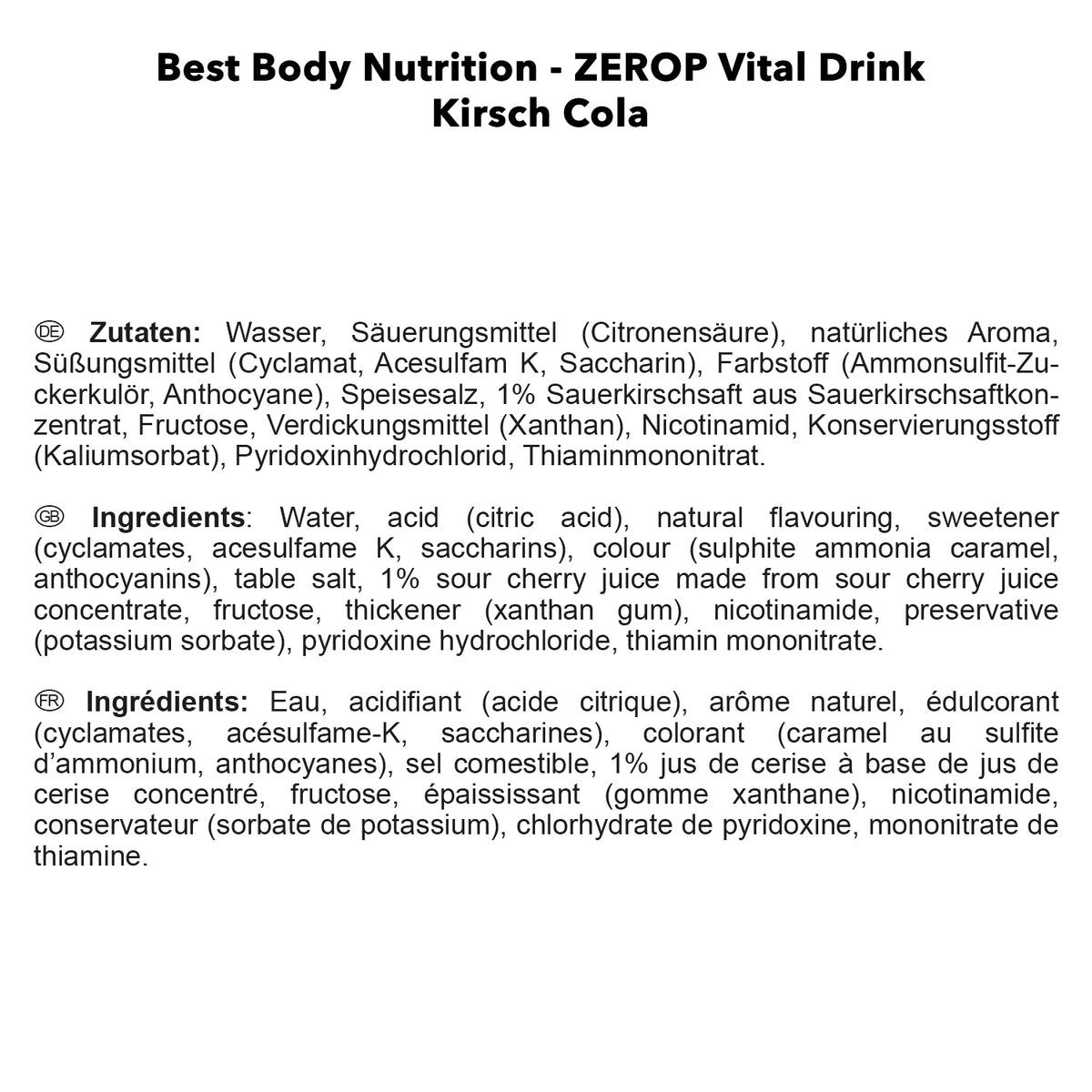 Vital Drink Zerop (1000ml) Cherry Cola