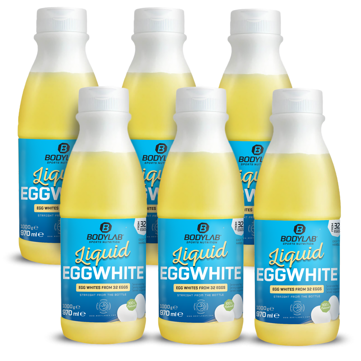 6 x Liquid EGGWHITE - 100% natural (elk 970ml)
