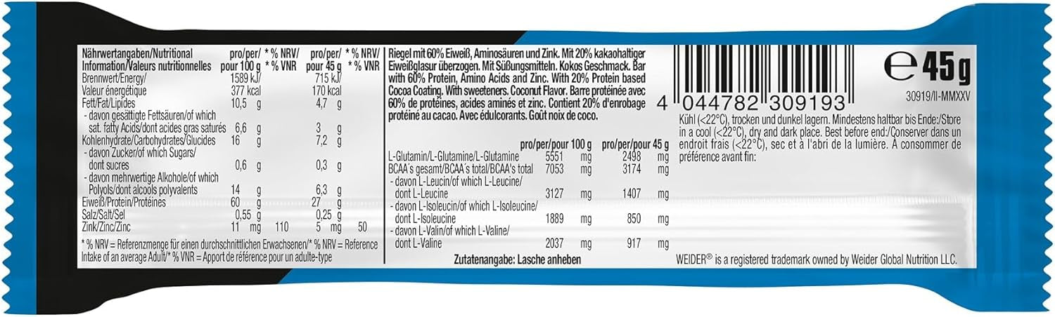 60% Protein Bar (24x45g) Coconut