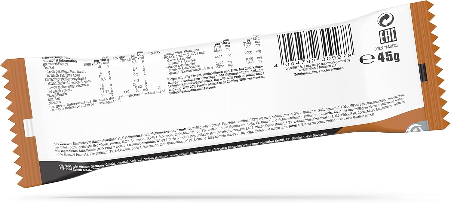 60% Protein Bar (24x45g) Salted Peanut-Caramel