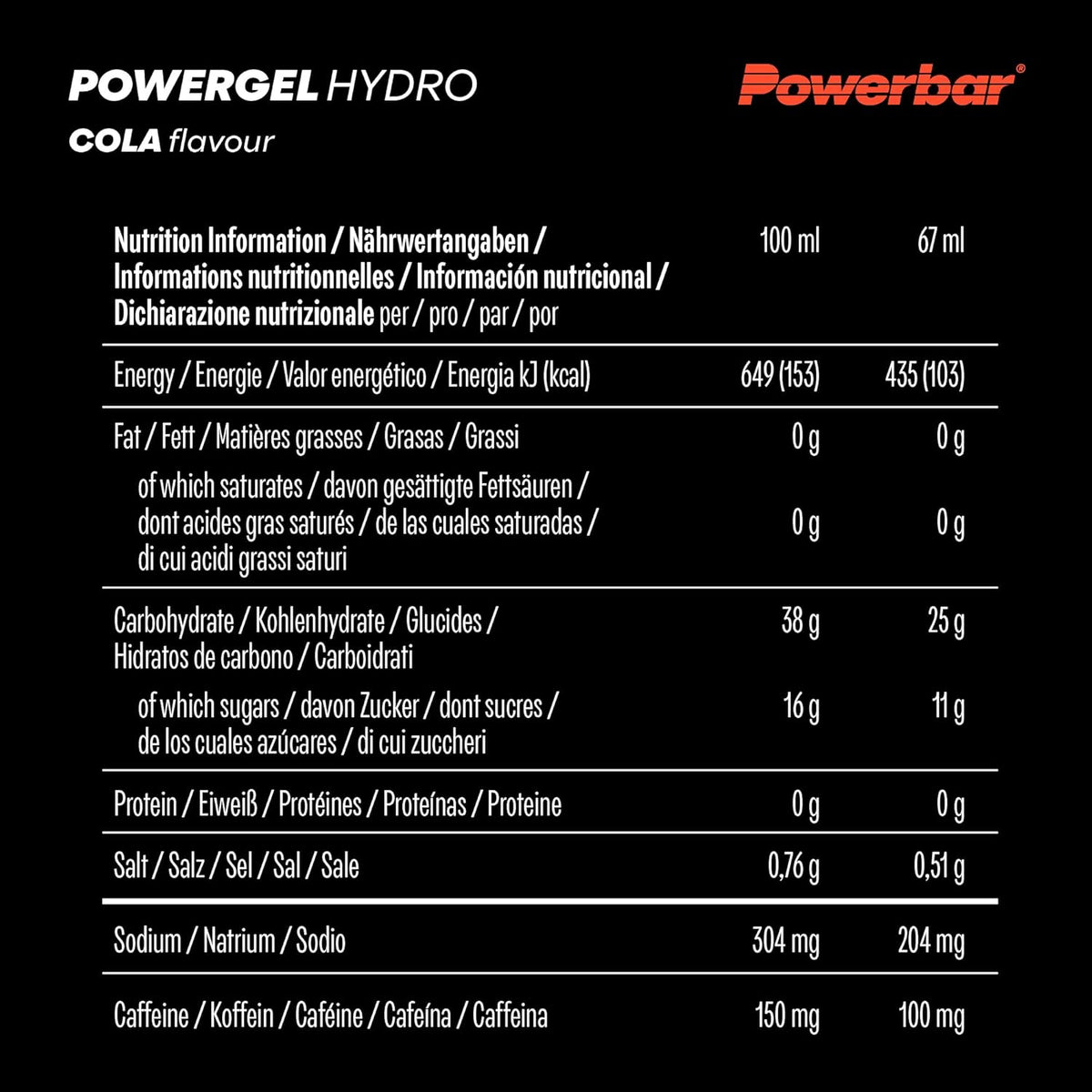 PowerGel Hydro (24x67g) Cola with Caffeine
