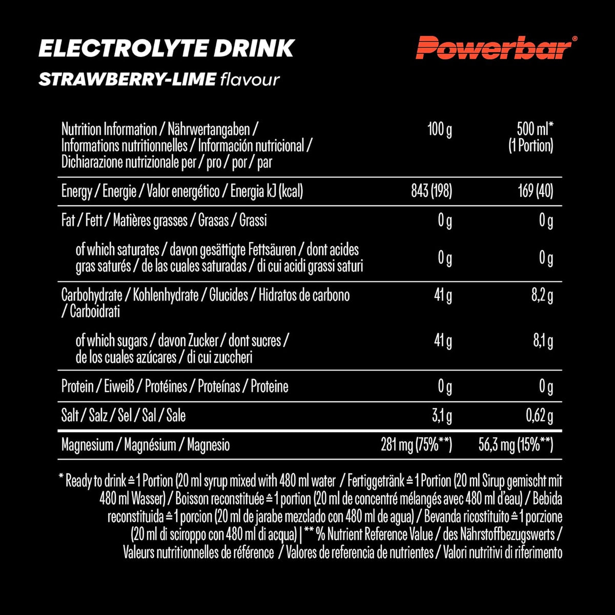 Electrolyte Drink Sirup (1000ml) Strawberry-Lime