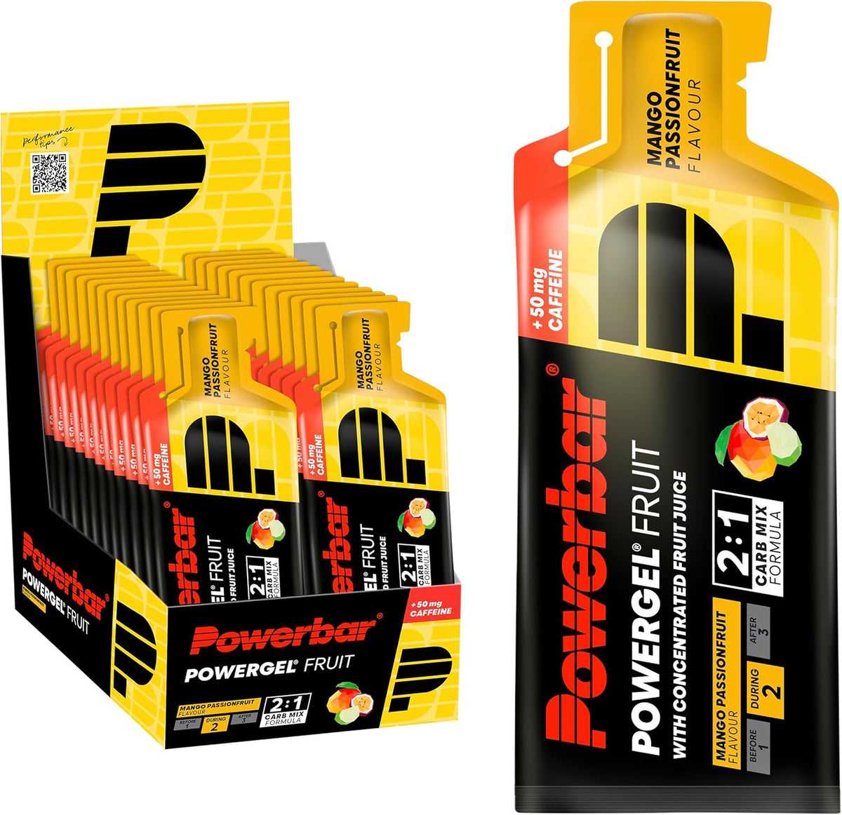 PowerGel (24x41g) Mango-Passionfruit mit Koffein