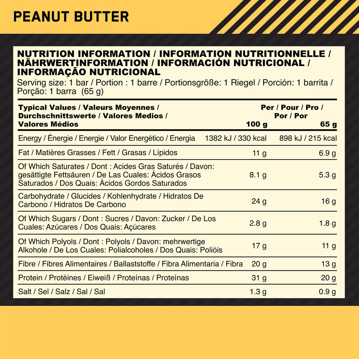 Protein Crisp Bar (10x65g) Peanut Butter