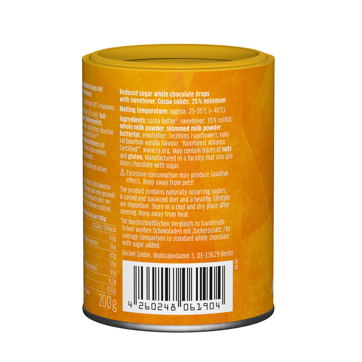 White Chocolate Drops met finse Xylitol (200g)