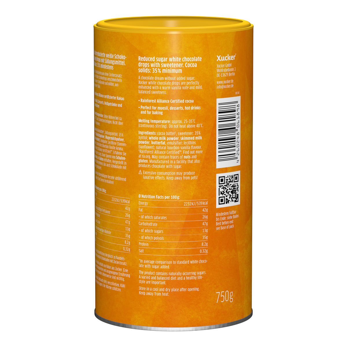 White Chocolate Drops met finse xylitol (750g)
