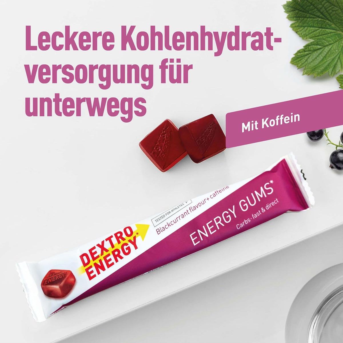 Energy Gums (8x45g) Blackcurrant + Caffein