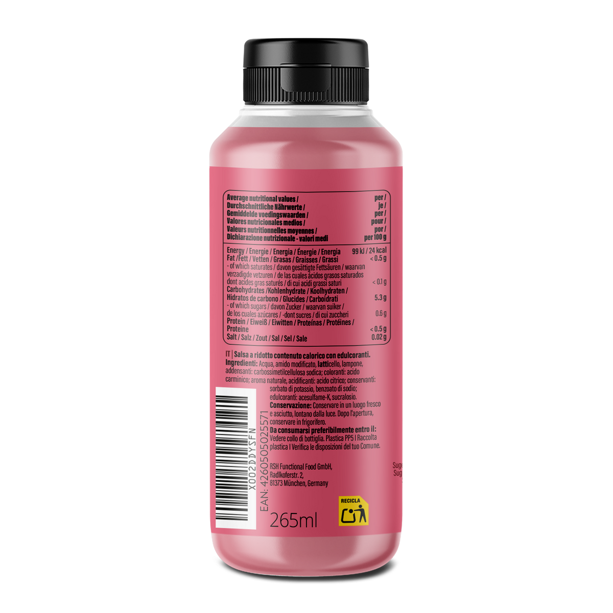 Mamma Mia Zero Sauce (265ml) Raspberry