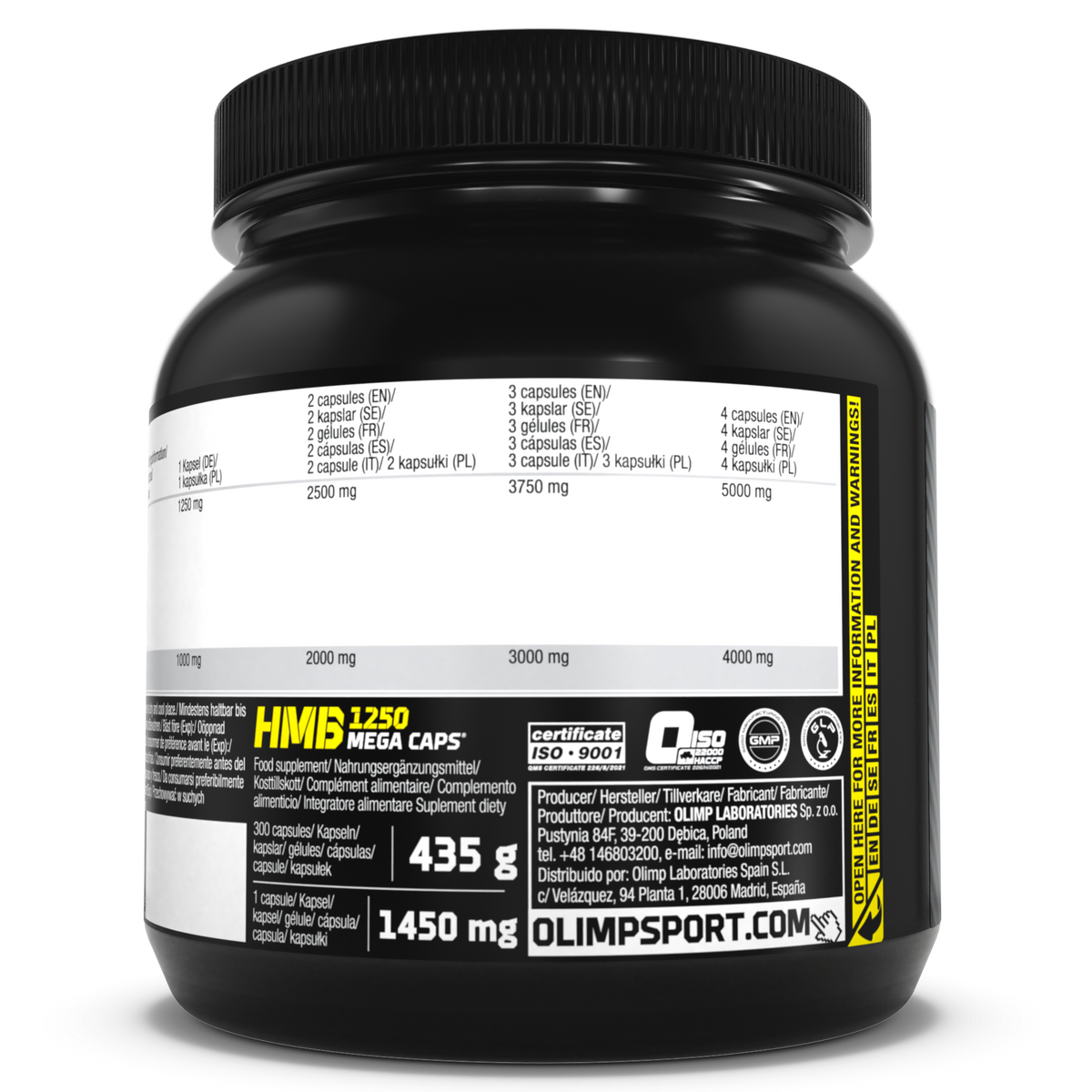 HMB Mega Kapseln 1250 (300 capsules)