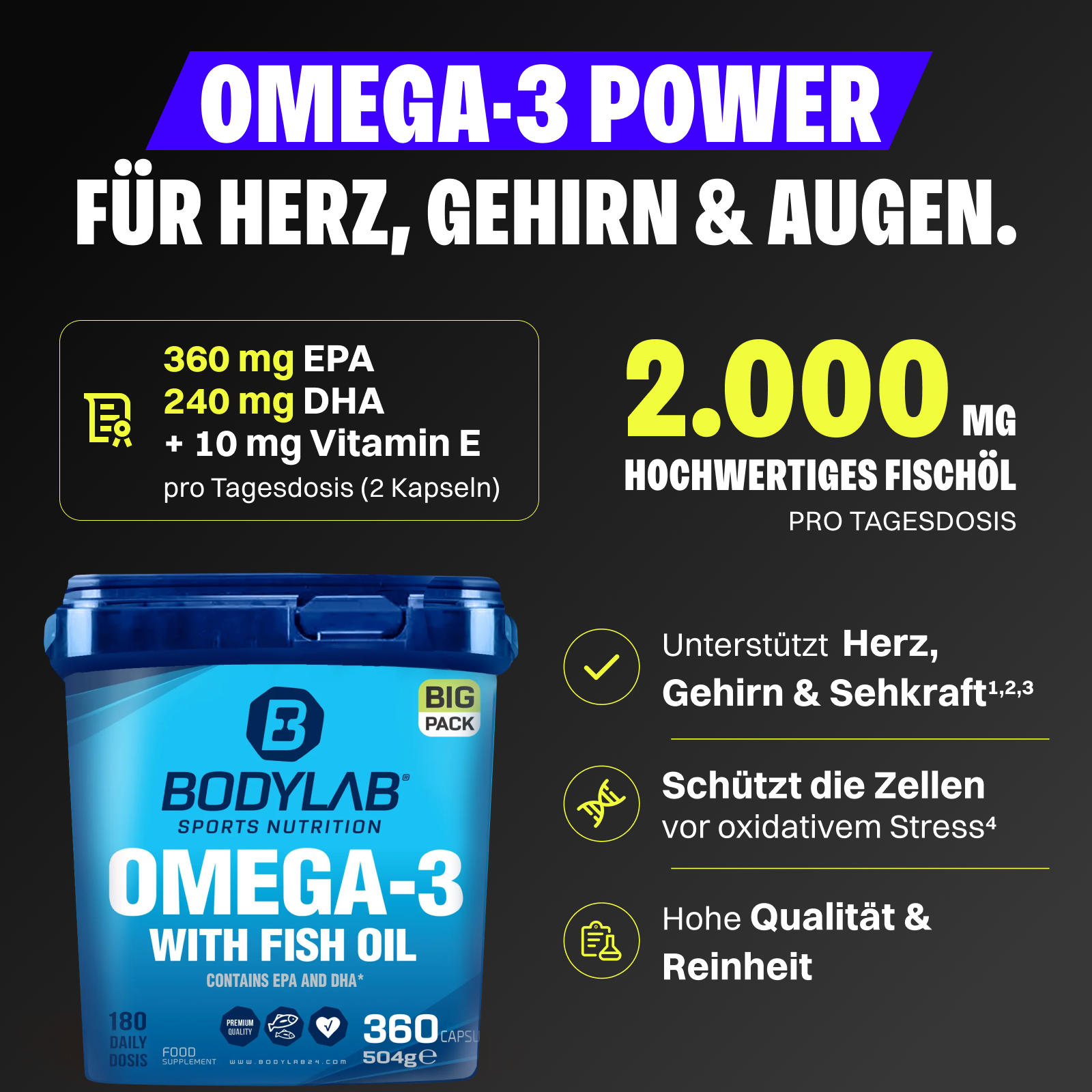 BIG PACK Omega-3 (360 Kapseln)