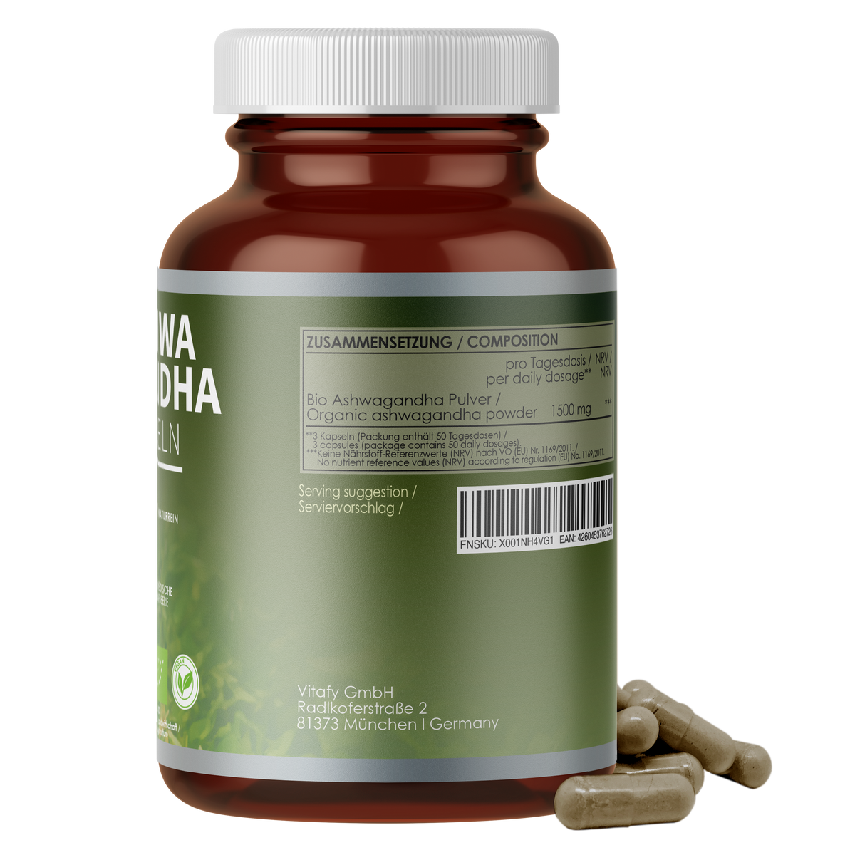 Doppelpack: Bio Ashwagandha Kapseln (2x150 Kapseln)