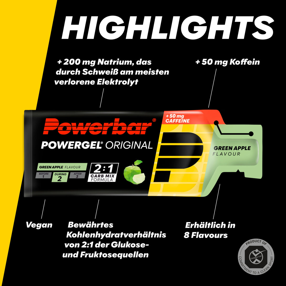 PowerGel (24x41g) Green Apple with Caffeine