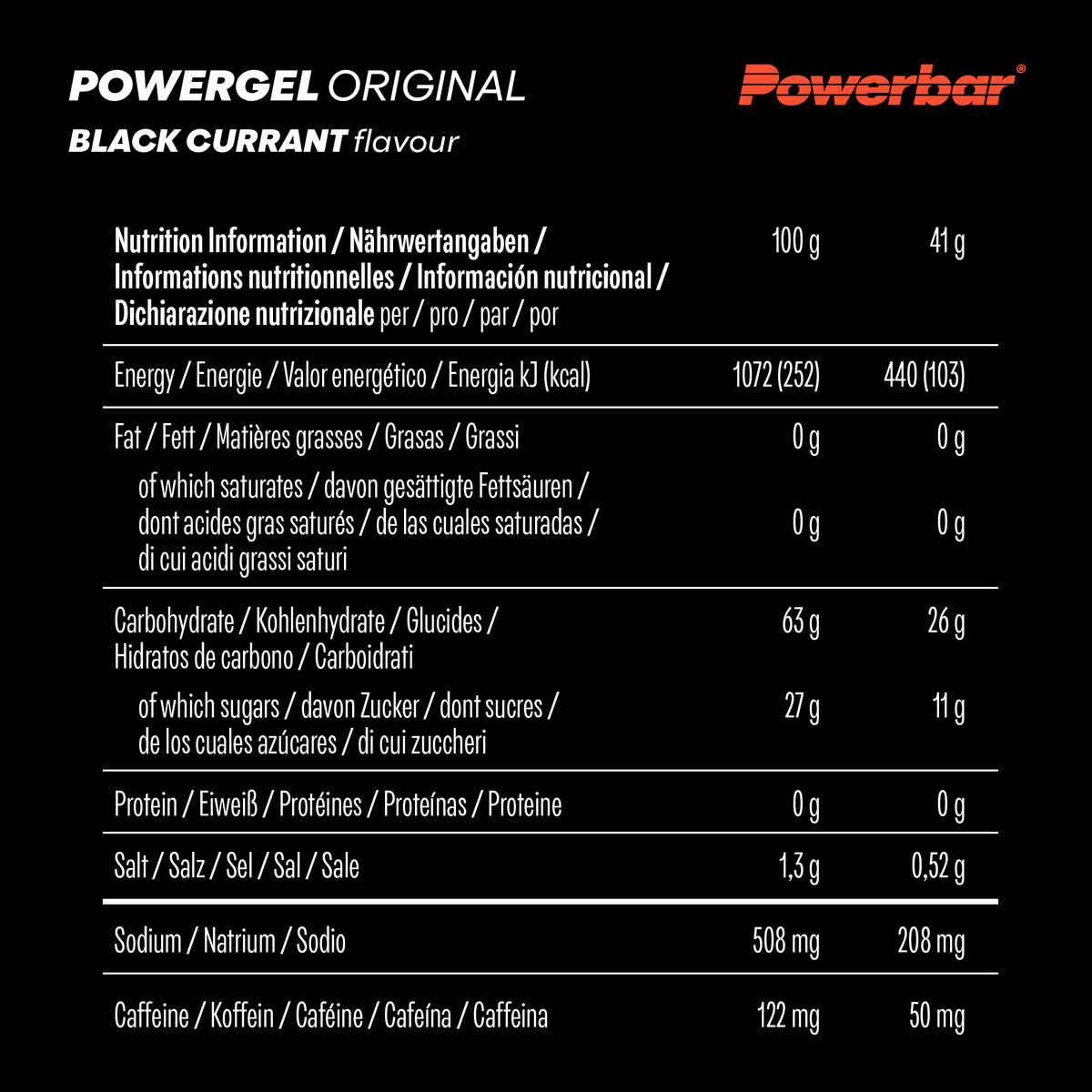 PowerGel (24x41g) Blackcurrant + caffeine