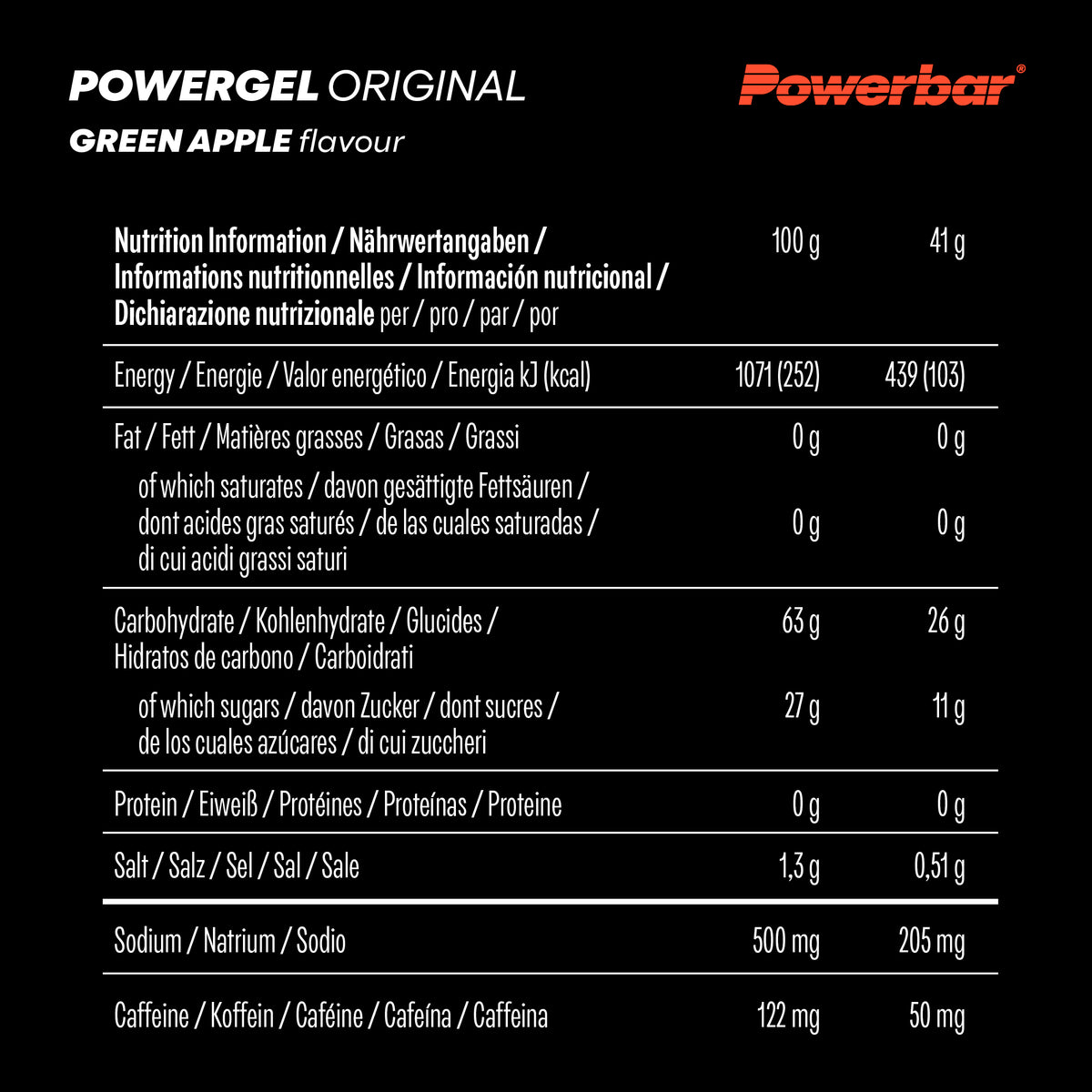 PowerGel (24x41g) Green Apple with Caffeine