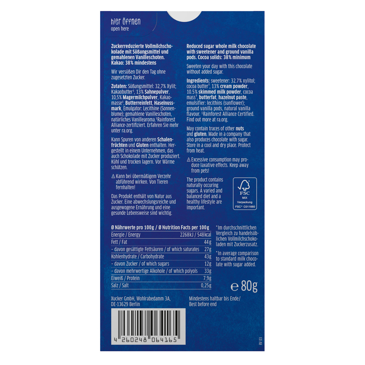 Xylitol-Milk-Chocolate (100g)