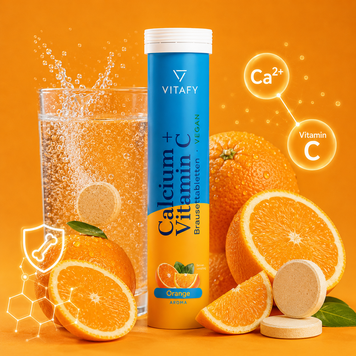 Calcium + Vitamine C - Orange (20 bruistabletten)