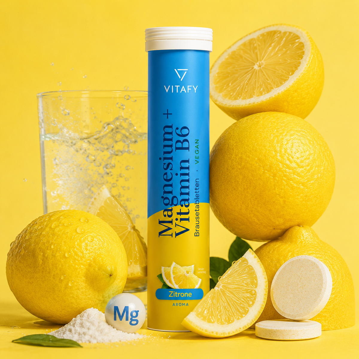 Magnesium + Vitamine B6 - Lemon (20 bruistabletten)