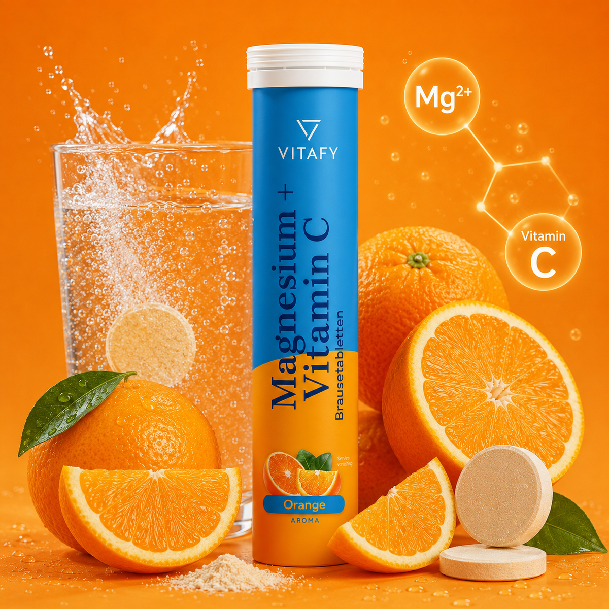 Magnesium + Vitamine C - Orange (20 bruistabletten)