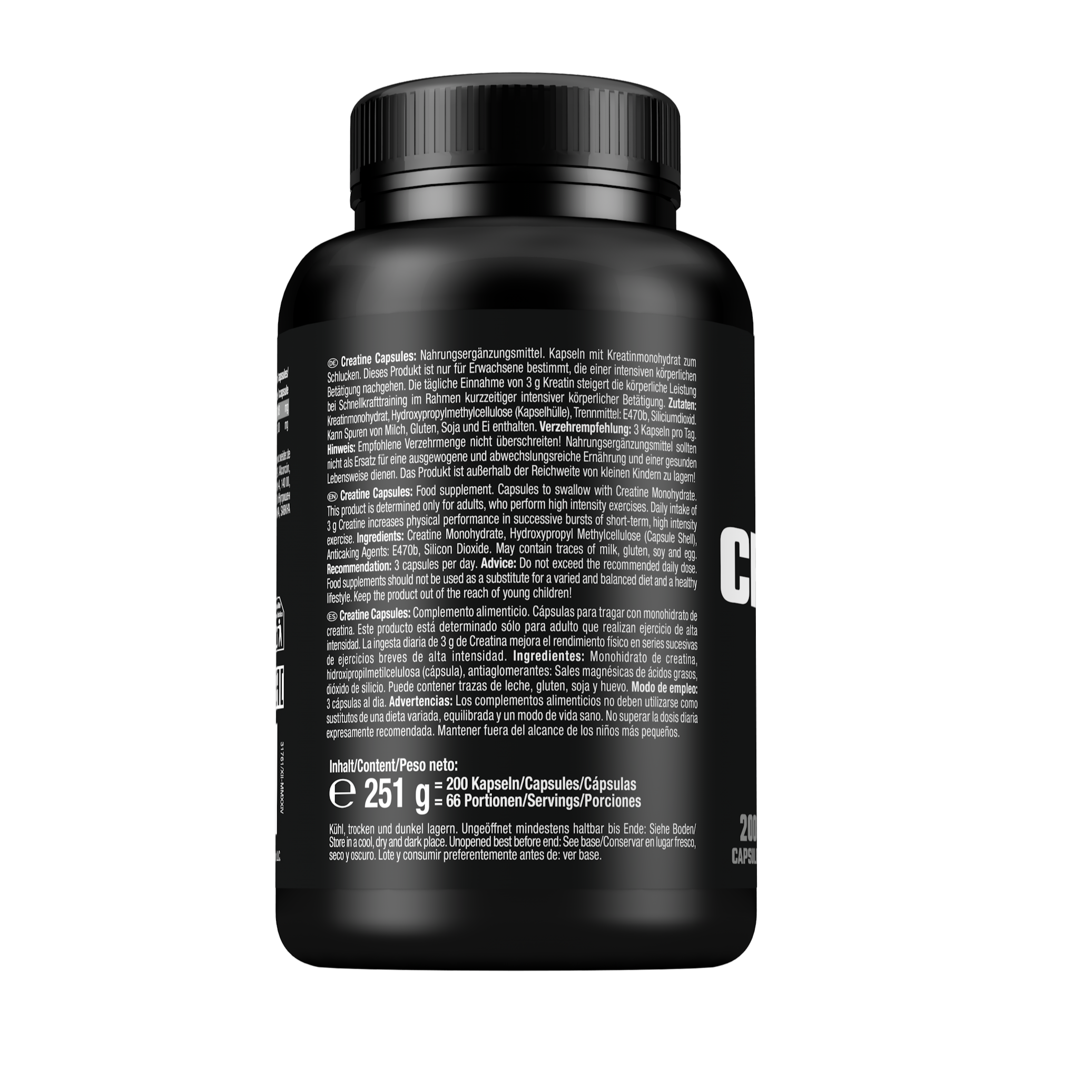 Pure Creatine Capsules (200 caps)