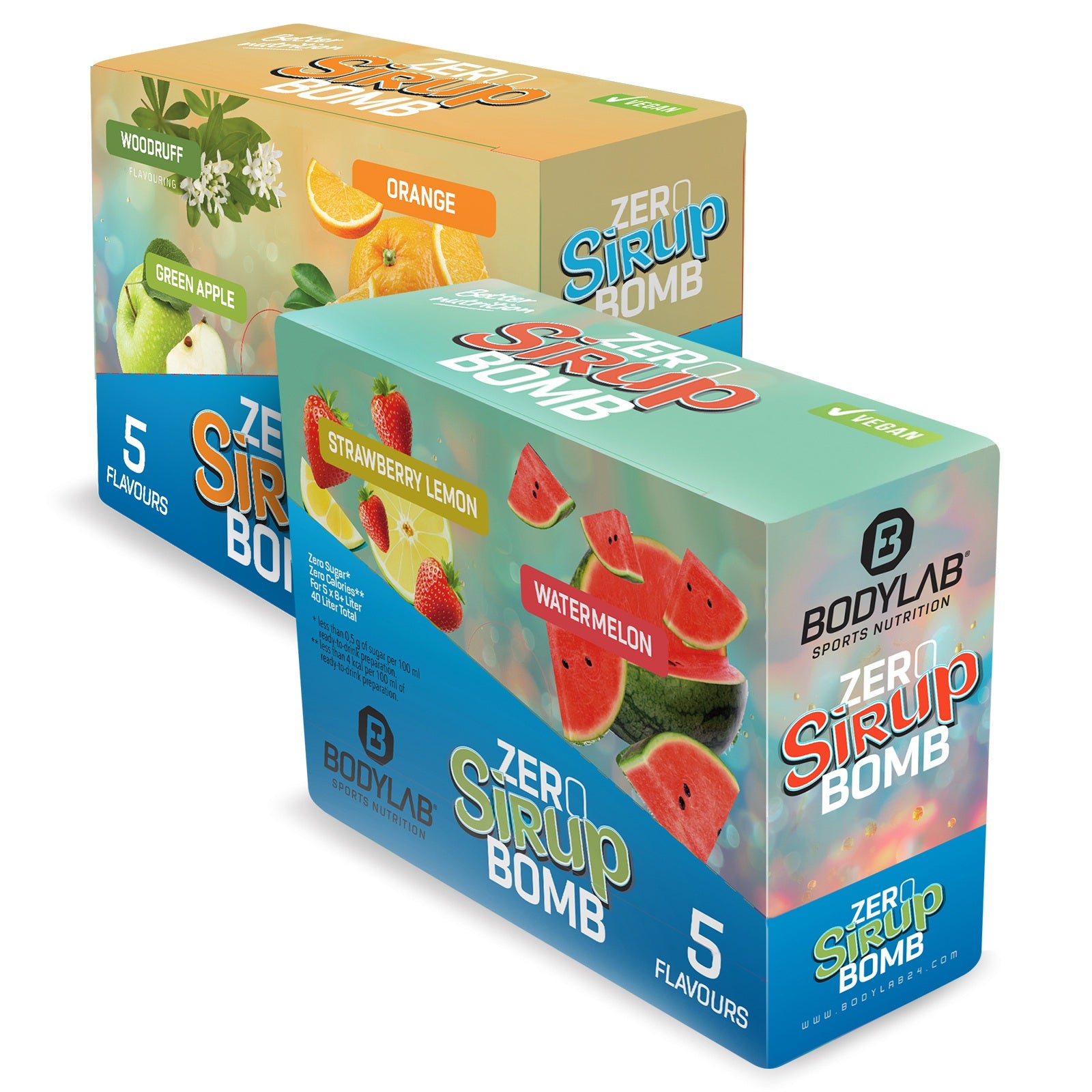 Dubbelpak Zero Sirop BOMB (2x een box met 5x 65ml)