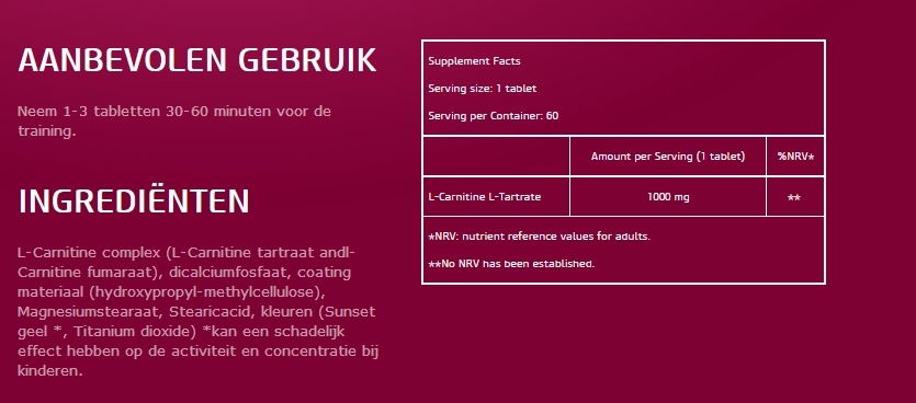 L-Carntitin 1000 - Samenstelling