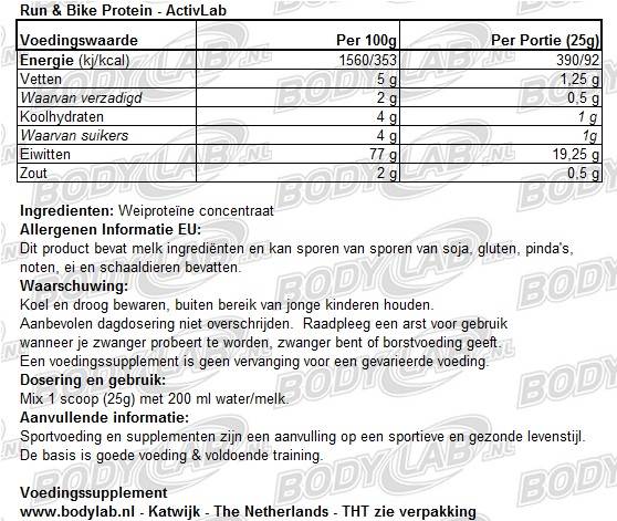 Run & Bike Protein Activlab Samenstelling