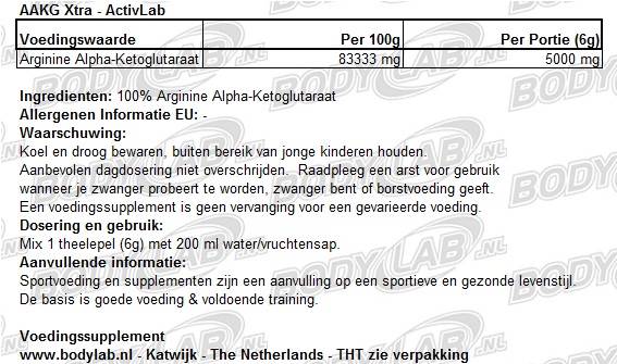 AAKG Xtra Activlab samenstelling