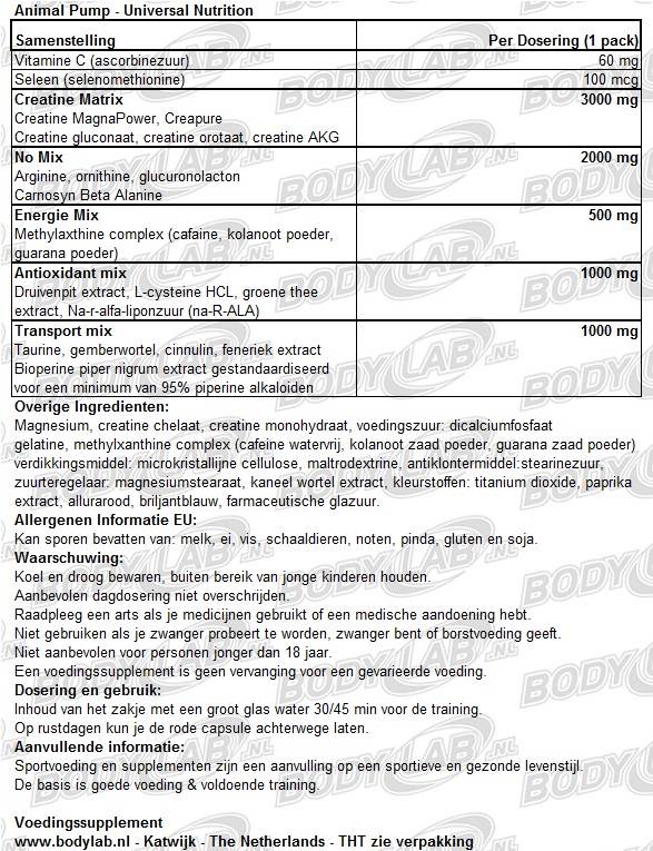 animal pump universal
