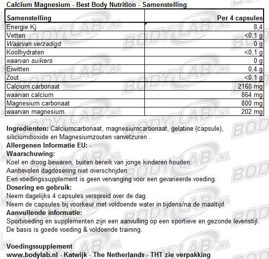 Calcium Magnesium Samenstelling