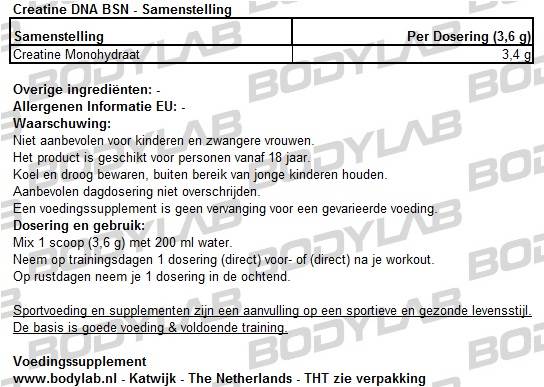 DNA Creatine BSN Samenstelling