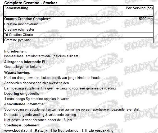 Complete Creatine Samenstelling