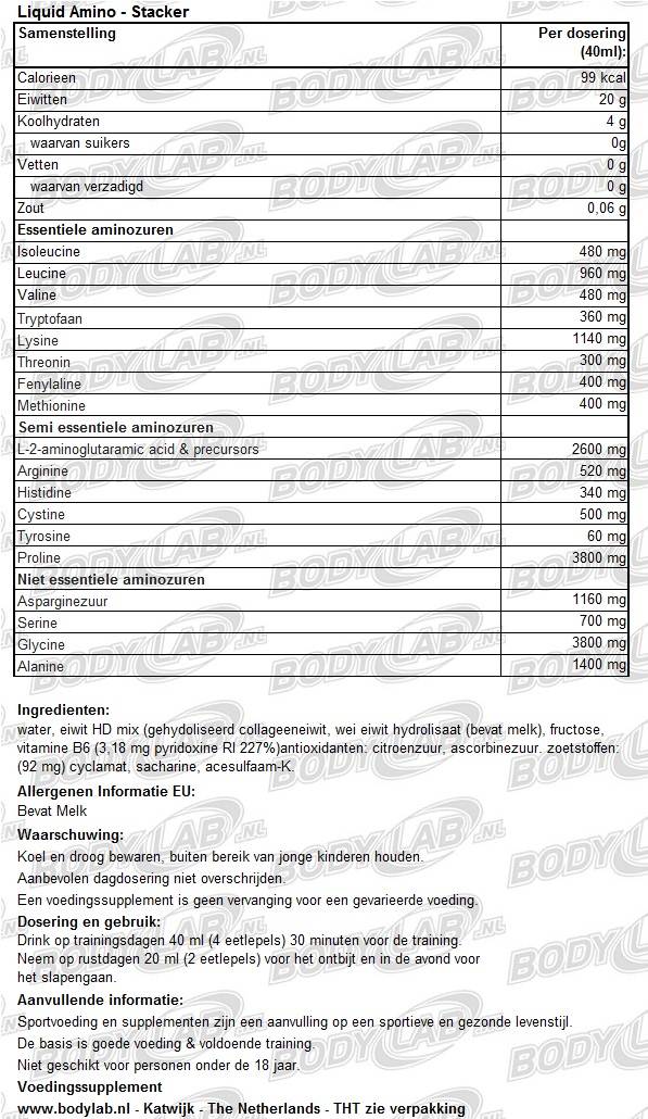 liquid amino esterstacker samenstelling
