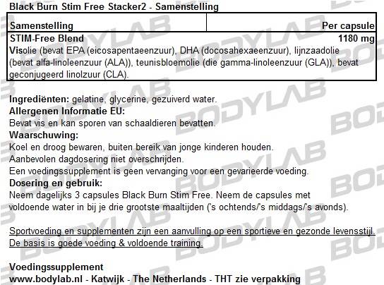 Black Burn Stim Free Stacker2 Samenstelling