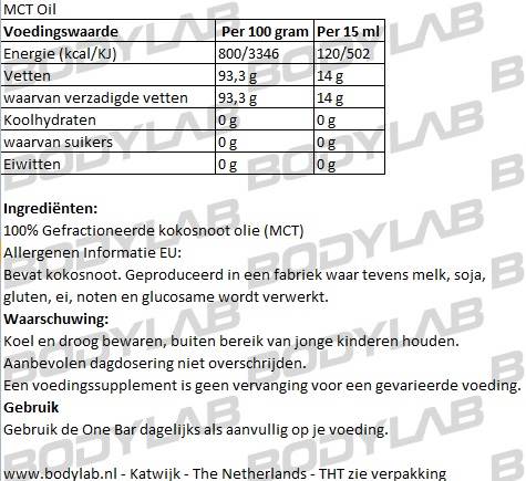 MCT Oil Mutant samenstelling